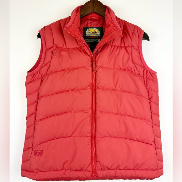 Cabela's Cinnaberry Goose Down 650 Fill Zipper Puffer Vest - Size S Regular - Picture 2 of 6